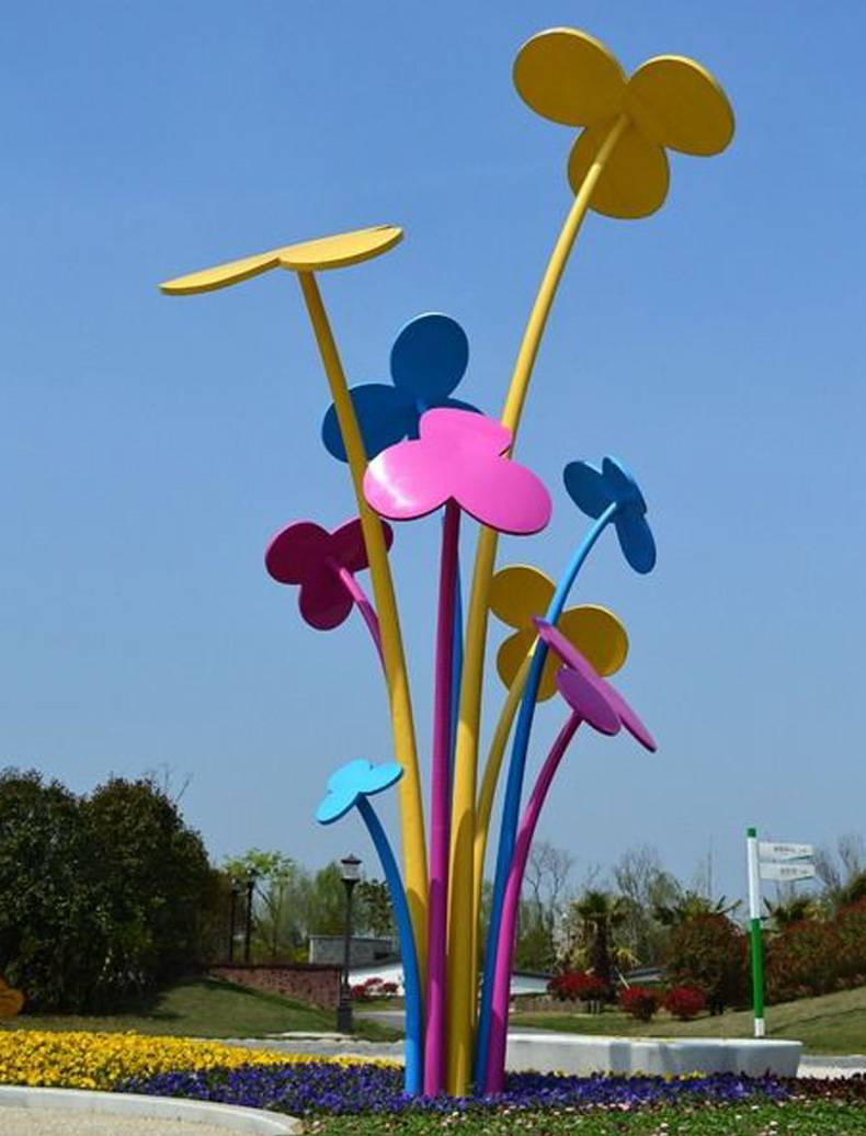 不锈钢花朵雕塑 爆款直销 抽象不锈钢植物造型雕塑 定制 fds-284