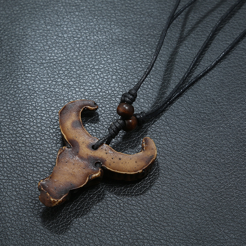 厂家直销手工编织仿牛骨牛头项链景区旅游饰品批发民族部落风项链