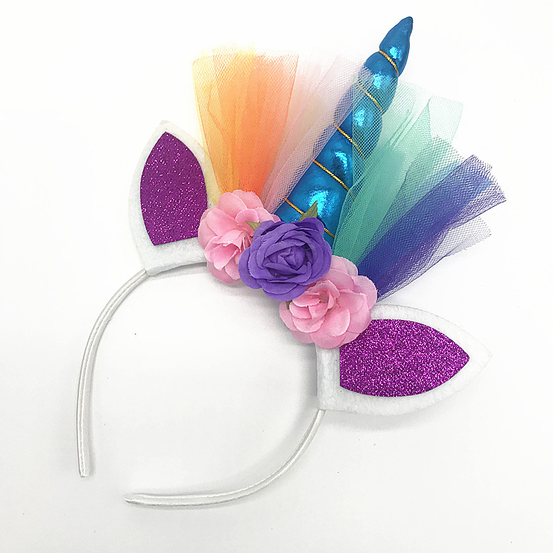 Creative Fashion Pony Headband Unicorn Party Princess Headband Halloween Carnival Little Girl Headdress Wholesale