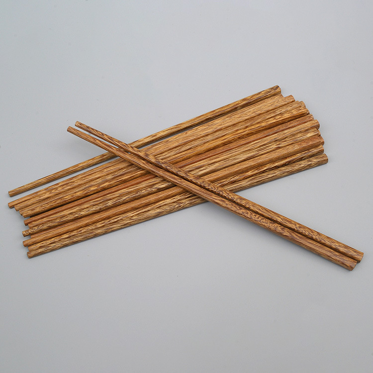 厂家直销原木无漆无蜡刻字圆头木筷子 中式餐厅鸡翅筷定制批发