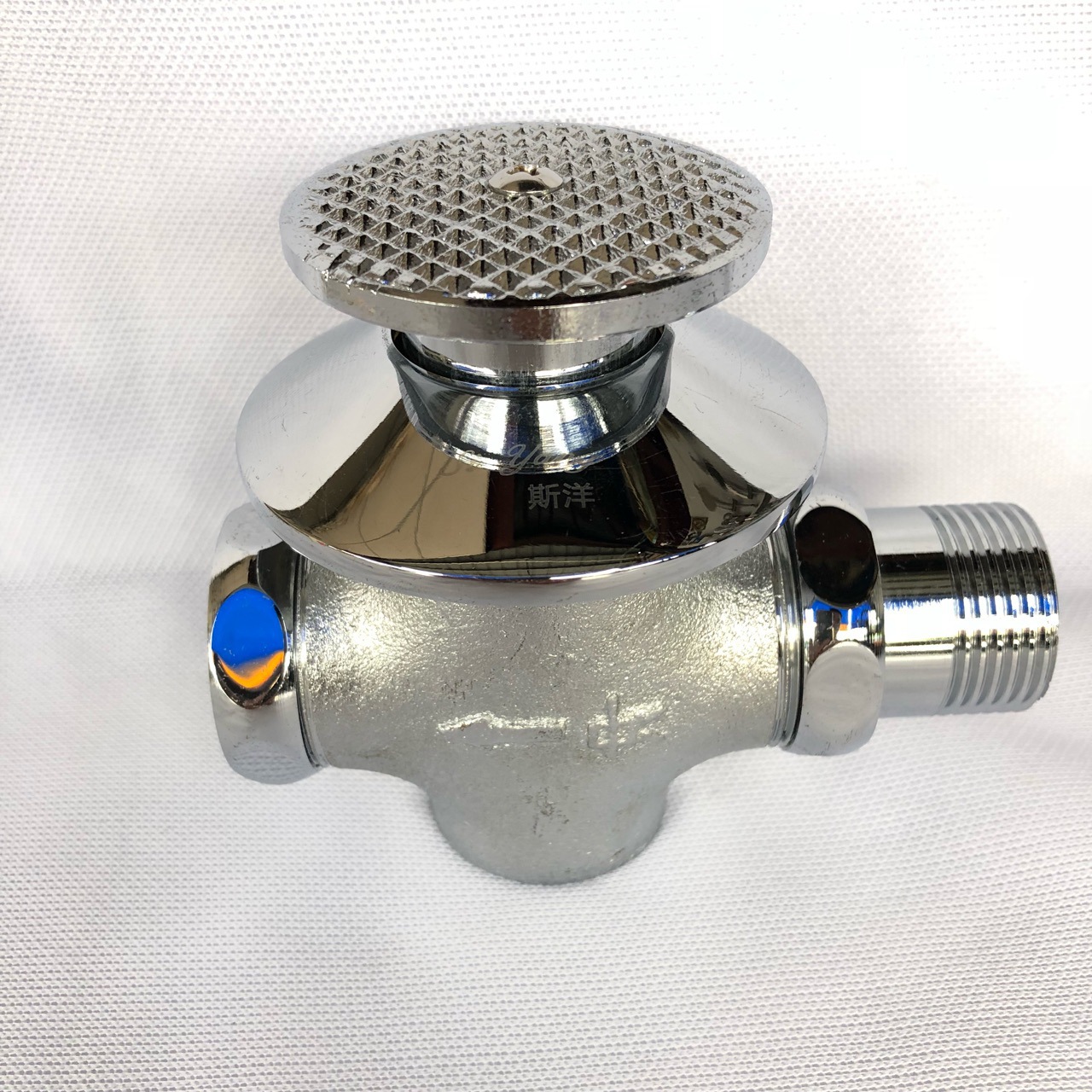 铜制主体四通暗装脚踏冲洗阀 厕所小便冲水阀 入墙隐藏式延时阀