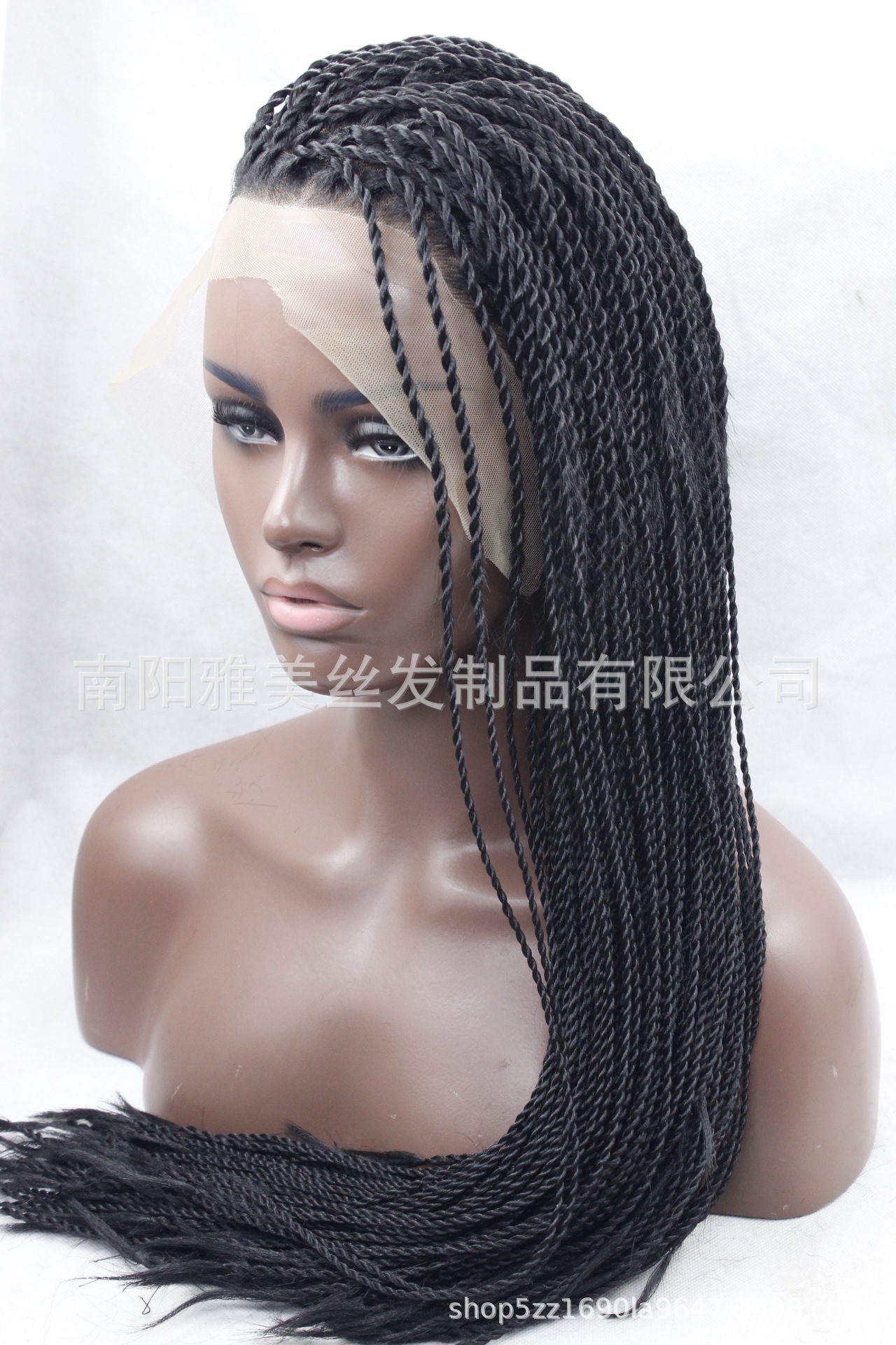 外贸代发非洲脏辫嘻哈摇滚dj满头辫子前蕾丝假发头套淘宝一件代发