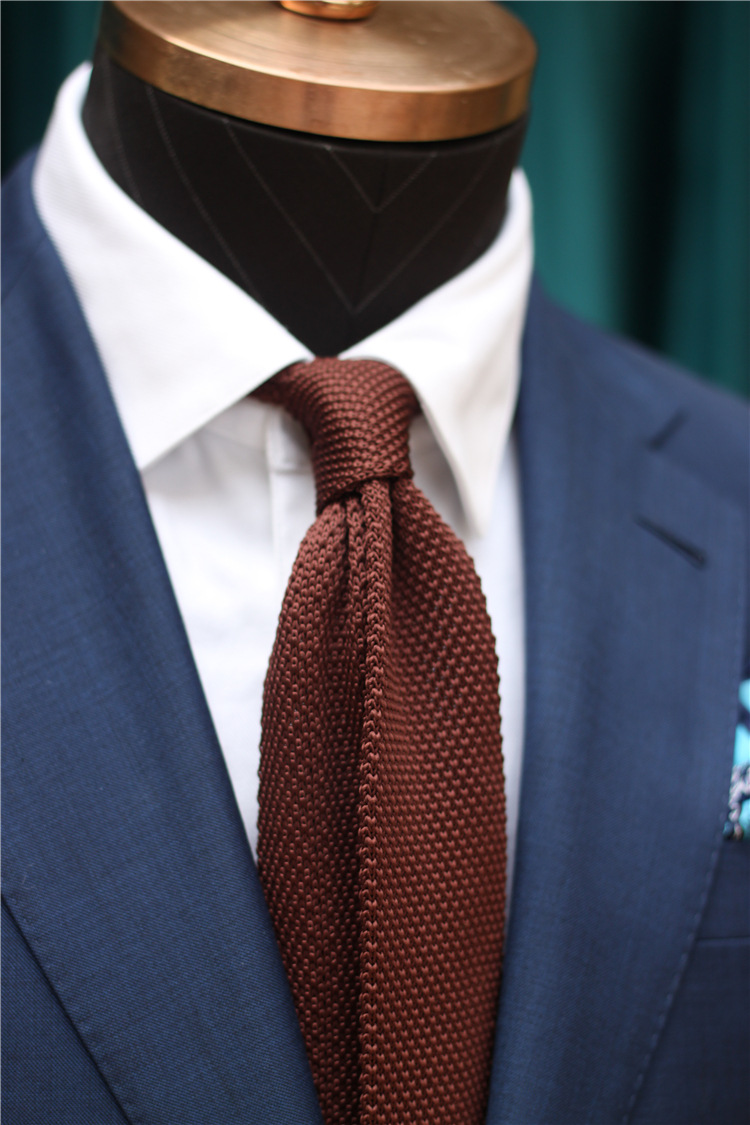 时尚领带针织 现货平头针织领带5.5cm 高端针织领带 休闲针织领带