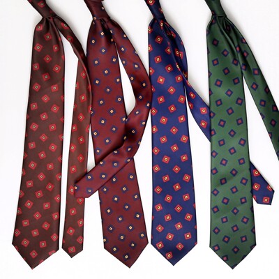 优质创新领带仿丝印花同身里布领带手工花喜意大利风格