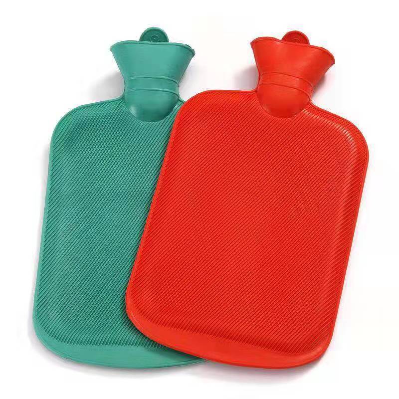 Rubber Hot Water Bag Water Injection Hot Water Bottle Thickened Warm Palace Explosion-Proof Water Filling Hand Warmer with Plush Cover Removable and Washable