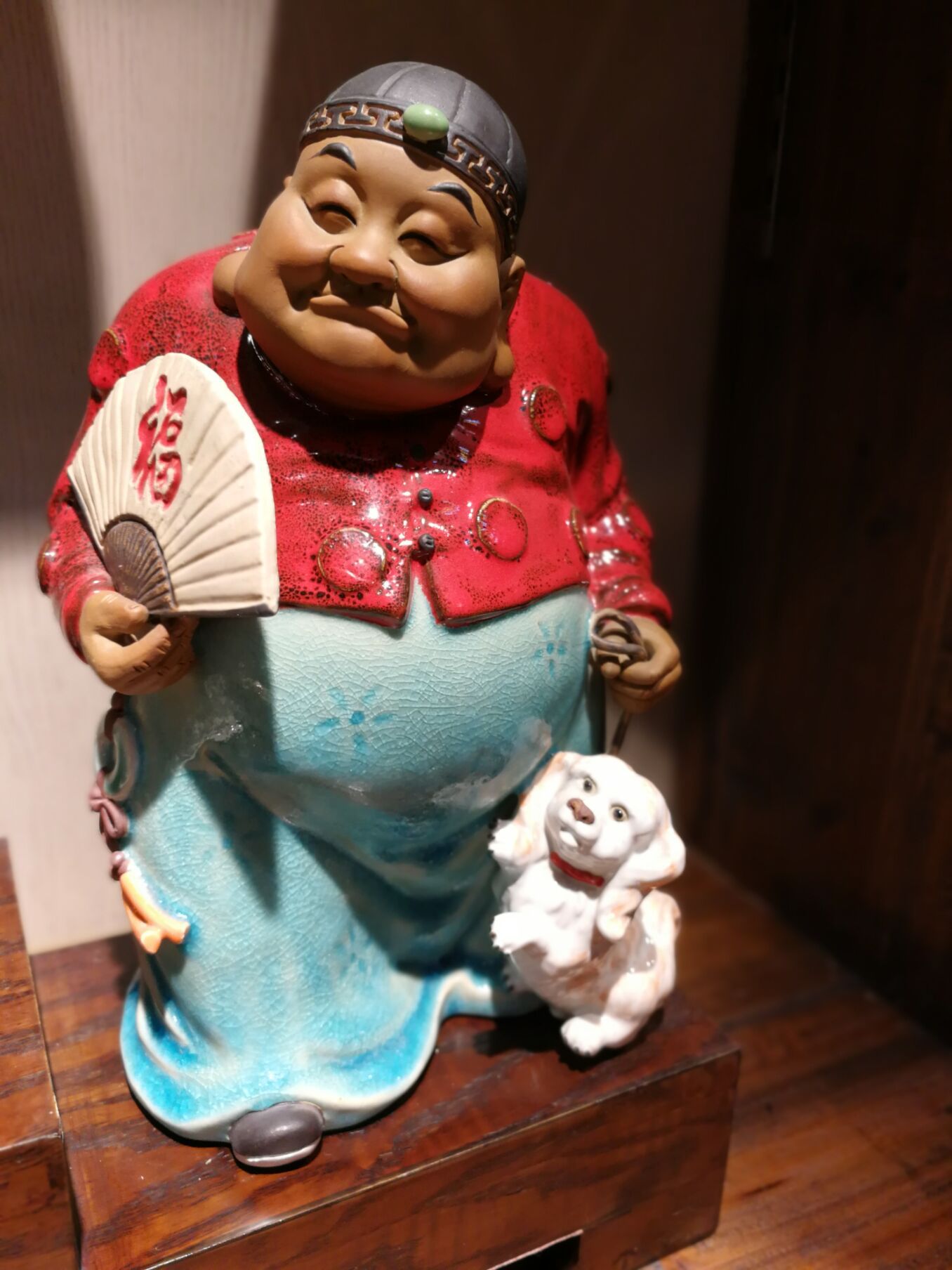 石湾陶瓷公仔土财主运财童子好日子系列中式客厅玄关摆件