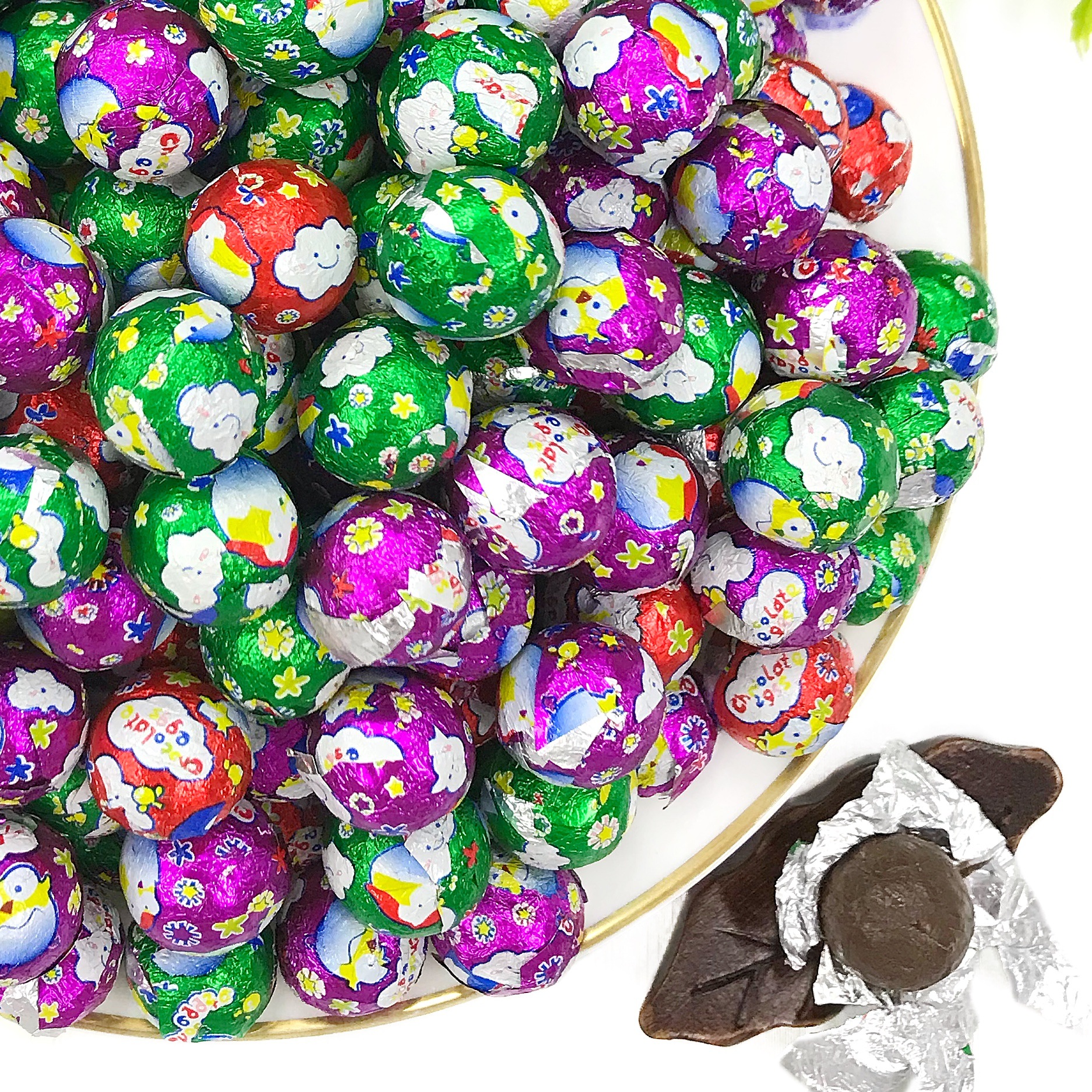 彩球巧克力2.5kg彩色巧克力豆散装批发香脆葵瓜子巧克力糖果零食