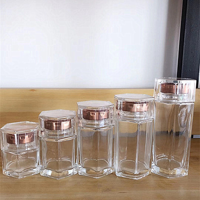 厂家批发玻璃瓶燕窝蜂蜜瓶果酱六棱瓶高档保健品瓶定制logo