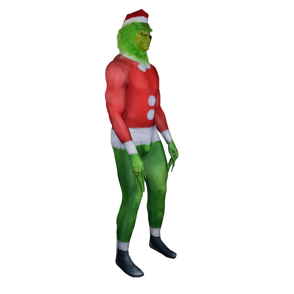 圣诞鬼精灵绿毛怪格林奇 how the grinch圣诞节舞台服角色扮演服 - 行
