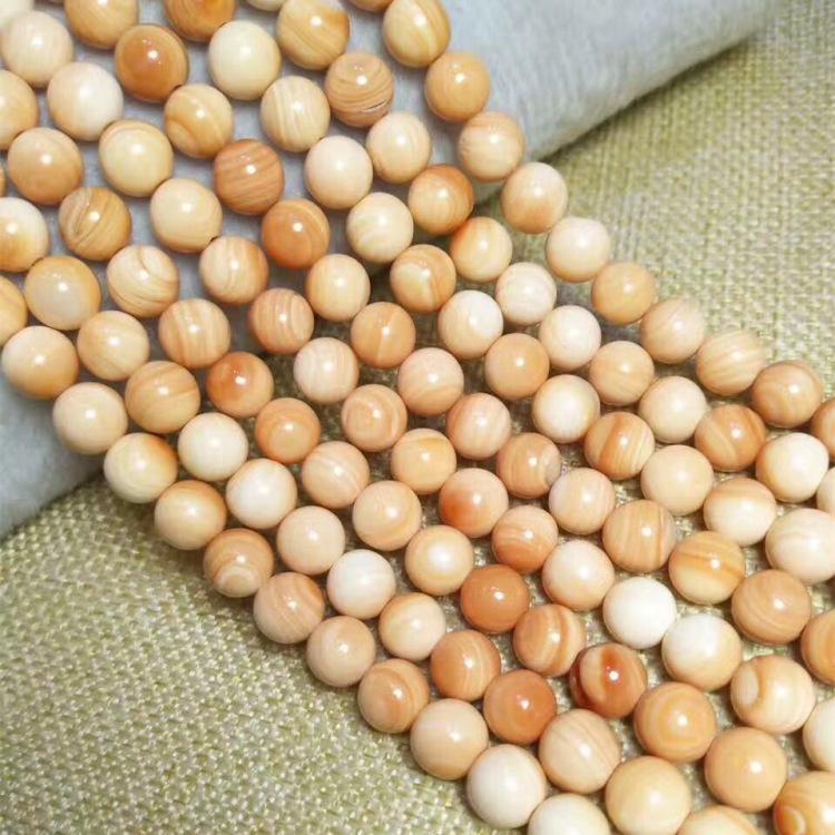 天然5a级血贝壳 水晶散珠 圆珠 半成品 diy饰品配饰