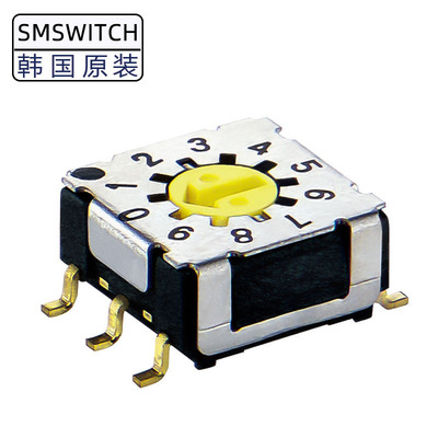 韩国sungmun原装迷你小型旋转dip拨码编码开关8421贴片shar-10s