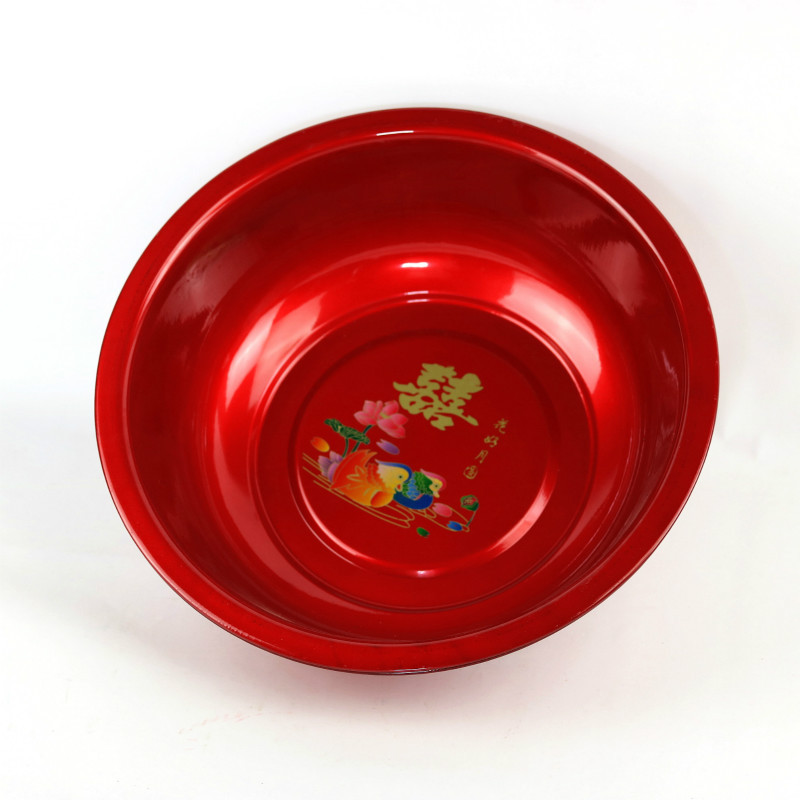 36红色双喜盆 搪瓷盆家用盆 喜庆用品10元店货源地摊热卖礼品赠品