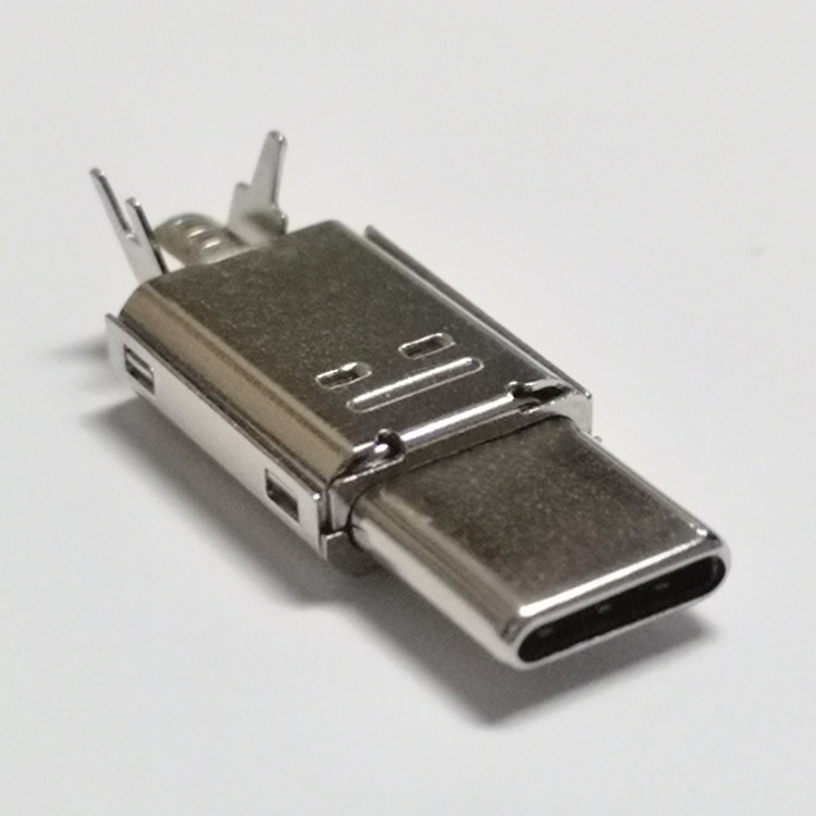 工厂生产充电头手机type-c插头3.1usb大电流超薄16pin夹板公头