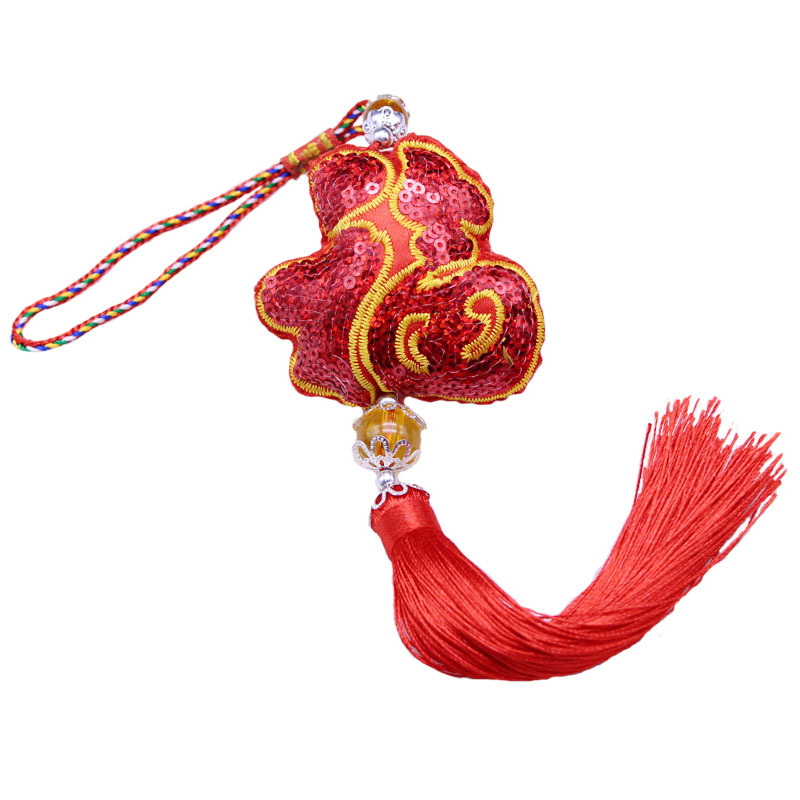 端午节福字香包苏绣民族风刺绣亮片珠子汽车小香包福包挂件