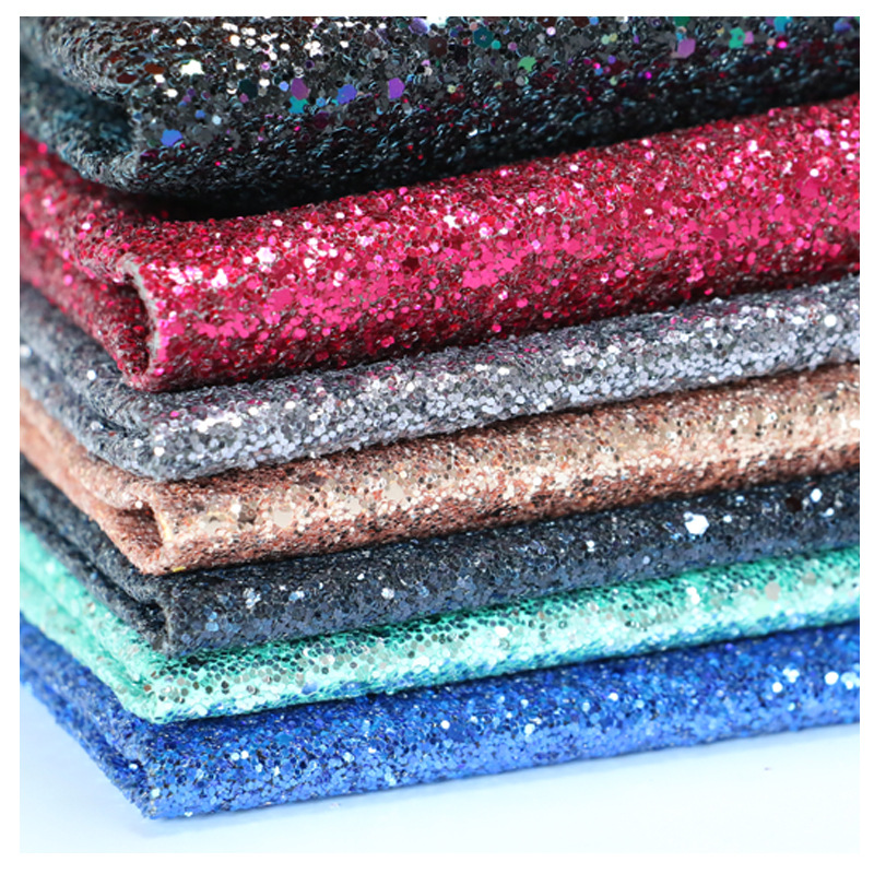 In Stock Wholesale Onion Powder GREAT Shoes Sequins Leather Glitter Artificial Leather Gree PU Leather Fabric