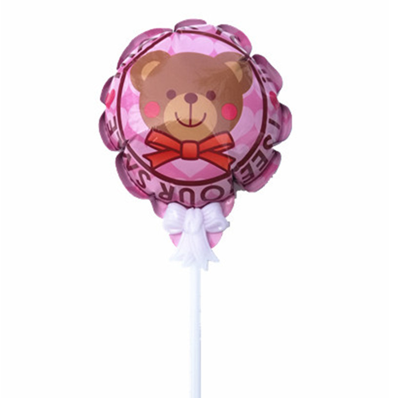 4寸自动充气球枫叶心形 美国队长生日快乐小白兔小熊蛋糕气球铝膜