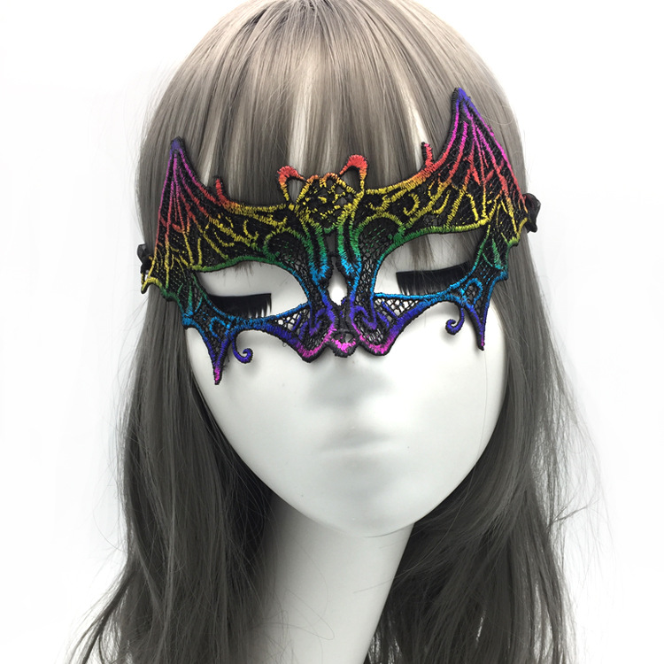 化妆舞会蕾丝面具 定型立体半脸情趣面具派对 烫金彩色万圣节面具