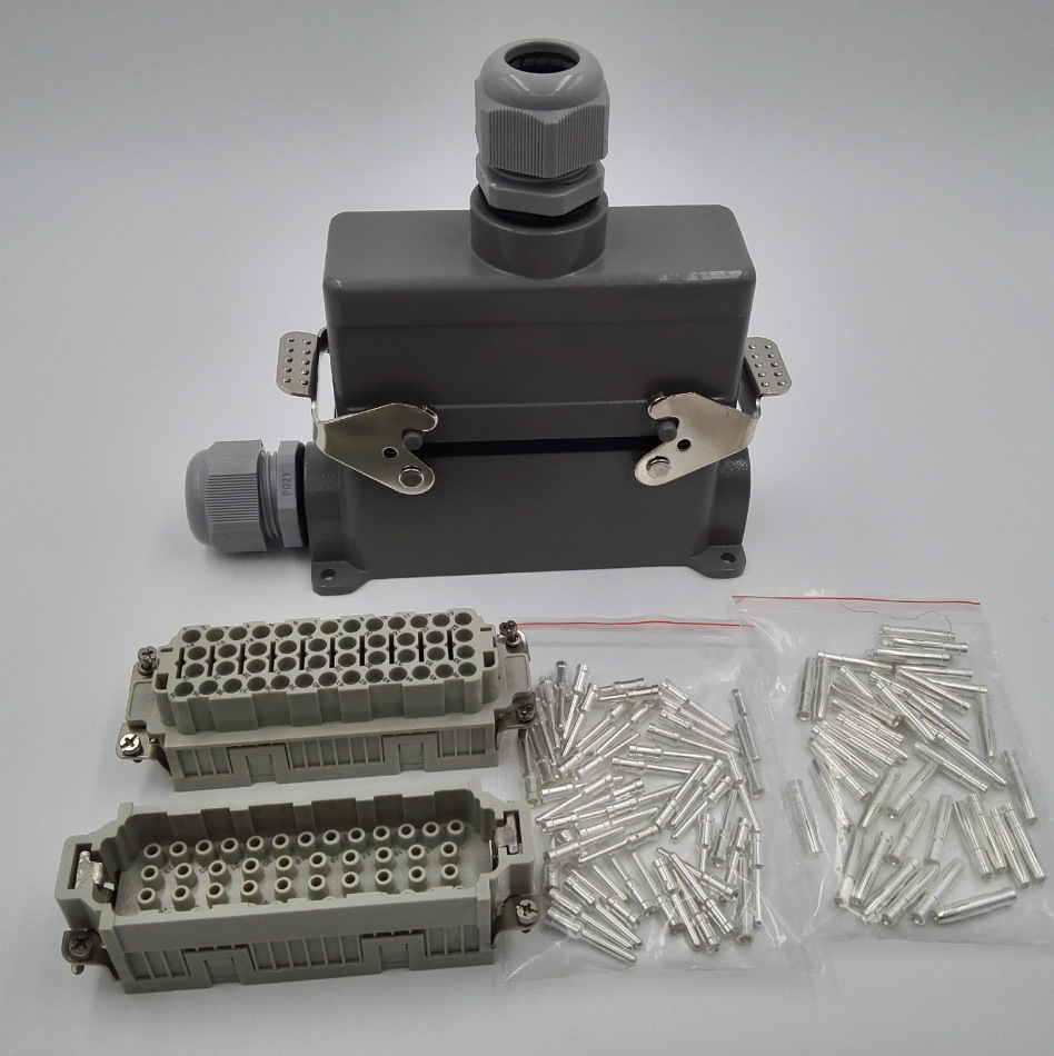 高压柜航空插头重载连接器矩形热流道接插件hdc-hee-046fc/046mc