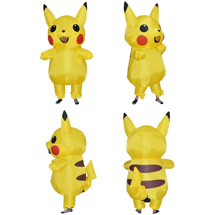 儿童成人皮卡丘充气服卡通人偶服装行走表演开业道具亲子派对玩具
