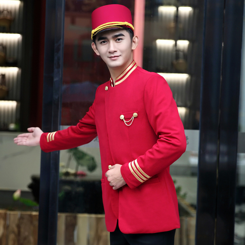 酒店门童工作服男宾馆会所迎宾接待泊车员制服长袖秋冬装酒店制服