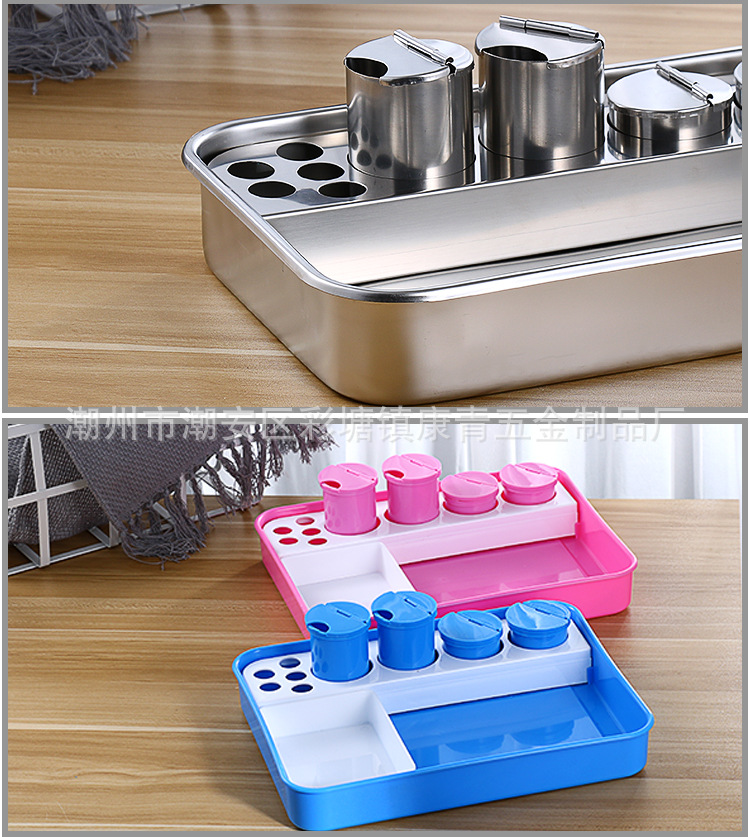 304不锈钢治疗盘医疗方形注射托盘换药盘消毒盘医用消毒瓶输液盘