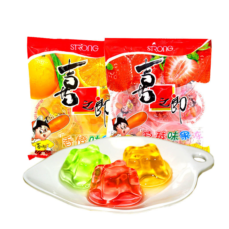 喜之郎果冻90g/袋草莓香橙味果冻布丁结婚满月回礼伴手礼休闲零食