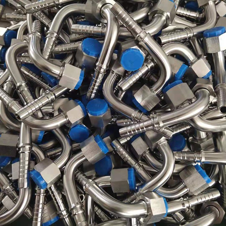 批发永华标准45碳钢液压软管套筒白锌铁套皮二层钢丝软管套03310