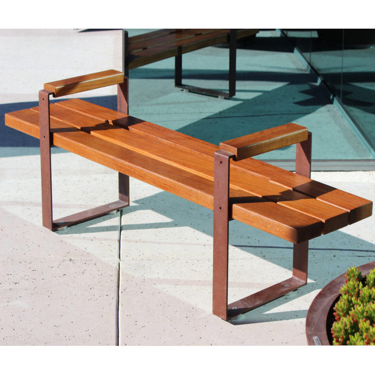 实木公园椅户外铁艺长椅防腐木户外长凳休息坐凳室外园林景观座椅