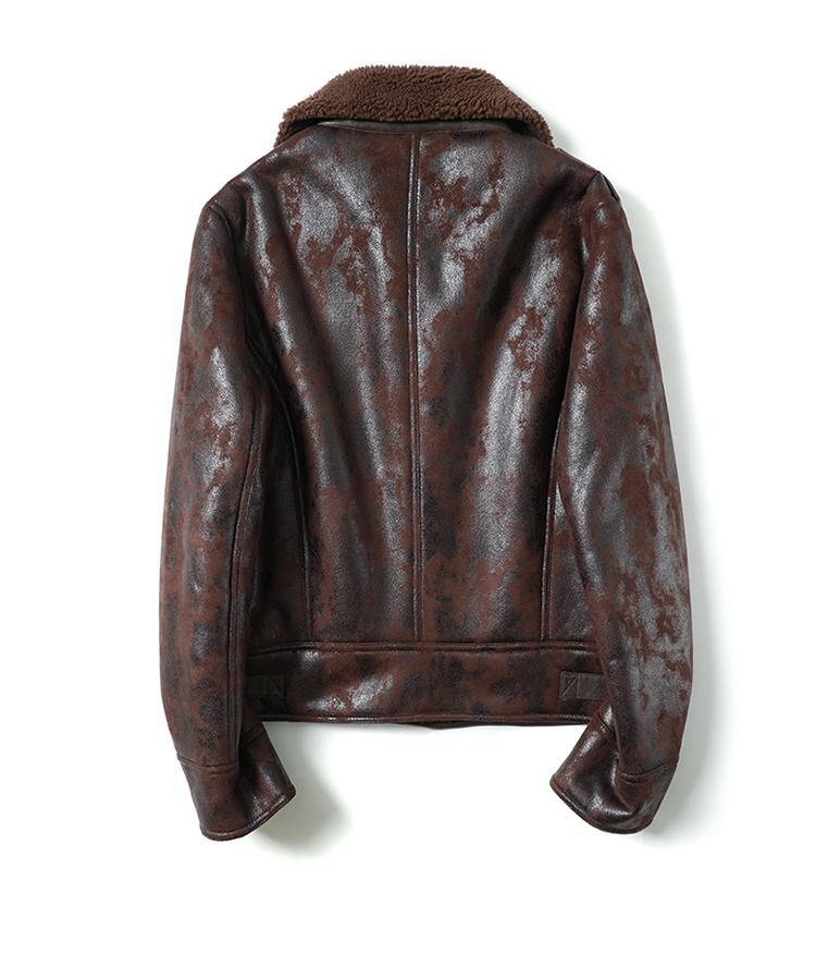 仿麂皮绒机车皮衣皮毛一体飞行服加厚外套2019青少年欧洲站男士