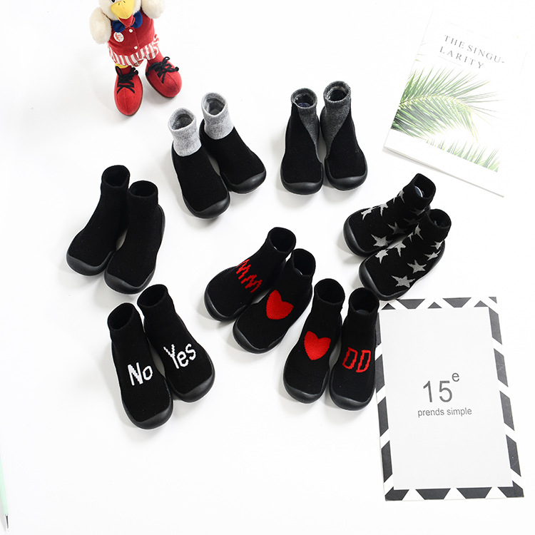 spring and autumn non-slip rubber sole toddler shoes children‘s shoes anti-collision rubber shoes infant baby shoes and socks factory wholesale