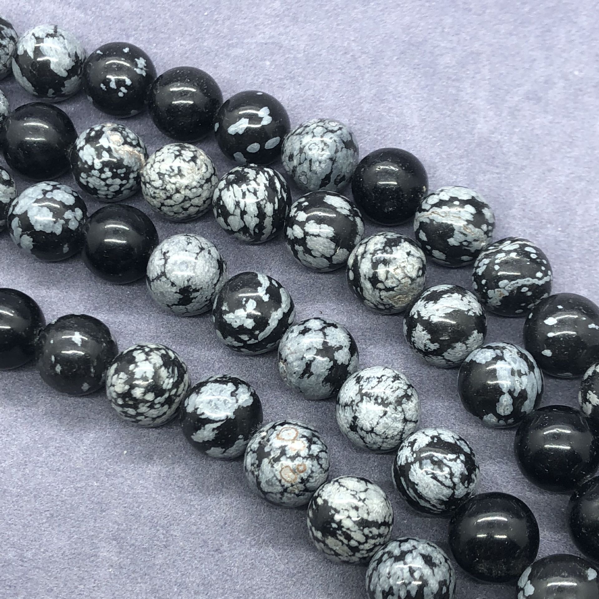 天然雪花石散珠 进口雪花白石半成品圆珠批发 diy手工饰品配珠