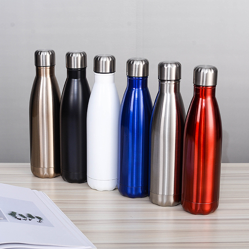 Double 304 Stainless Steel Vacuum Cup Large Capacity Coke Bottle Sports Cup Car Creativity Advertising Gift Cup