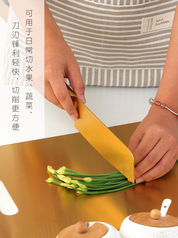 厨房刀具家用不锈钢切菜刀镀钛彩色厨师专用刀切肉刀厂家直销
