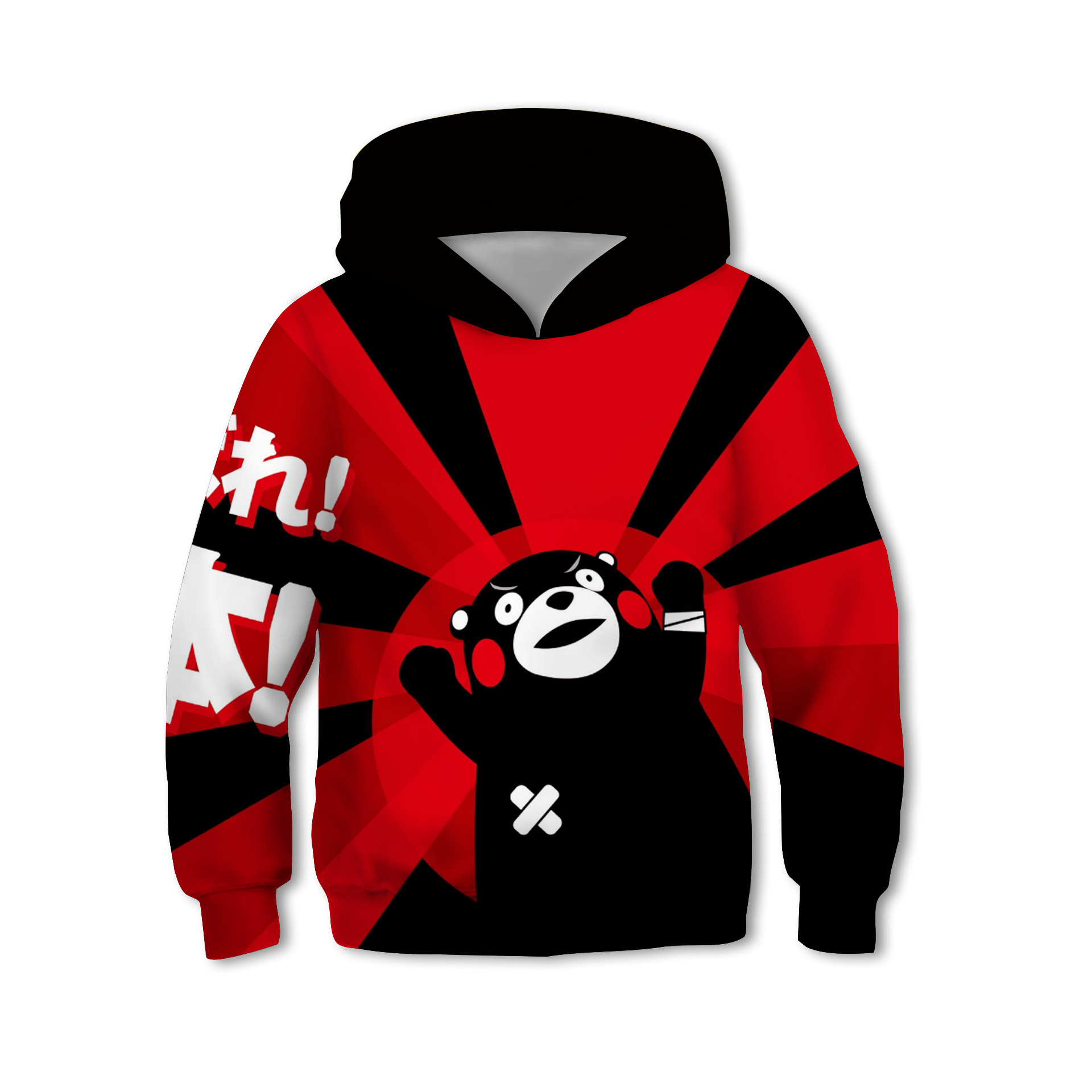 外贸新款网红熊熊本熊黑白熊cospaly万圣节趣味儿童装卫衣