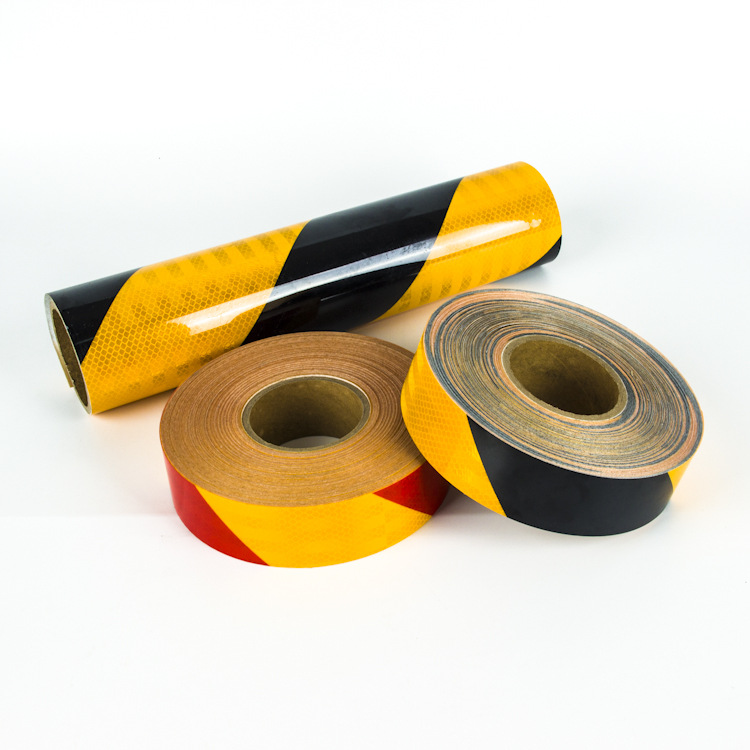 优质厂家供应 高亮亚克力反光膜 红黄白黑 斜纹防撞护栏贴 定制