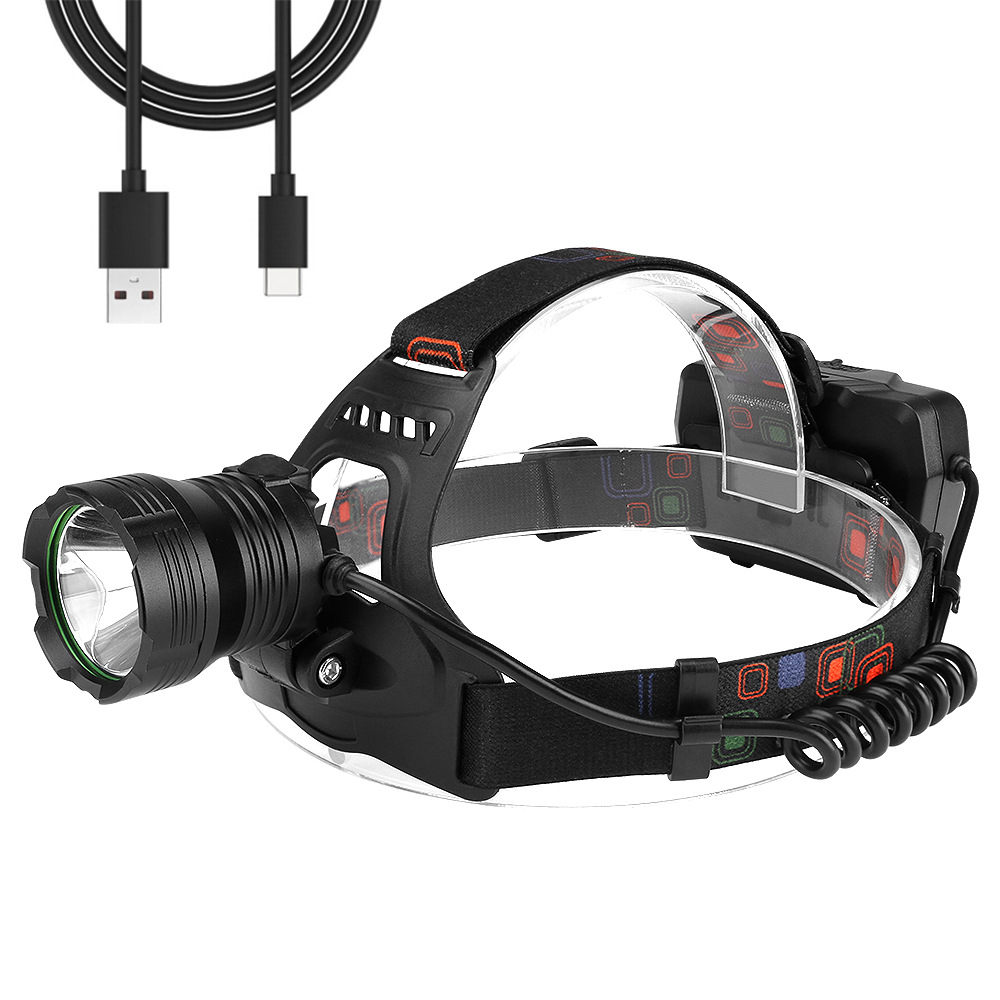 新款伸缩调焦头灯led 户外登山旅行夜骑强光照明头灯野营灯工作灯