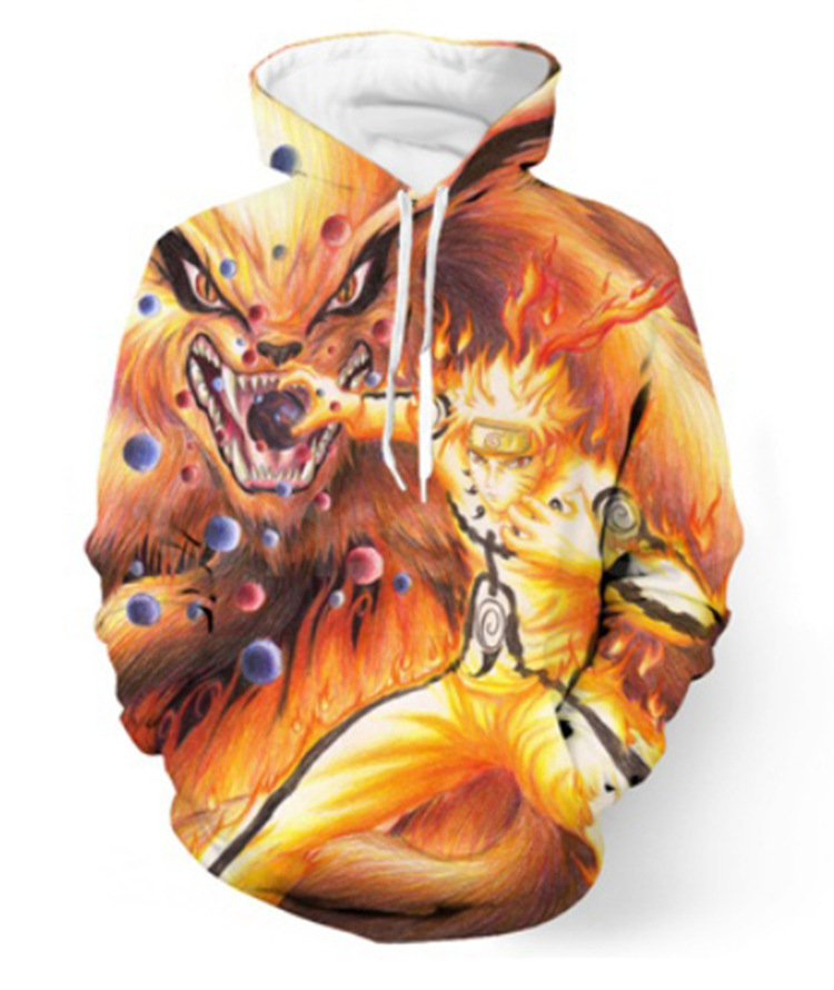 3d印花长袖帽衫卡通九尾鸣人仙人模式wish ebay速卖通跨境供应