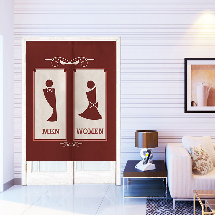 卫生间超柔绒布艺门帘厕所遮挡帘挂帘半帘洗手间装饰帘子厂家批发