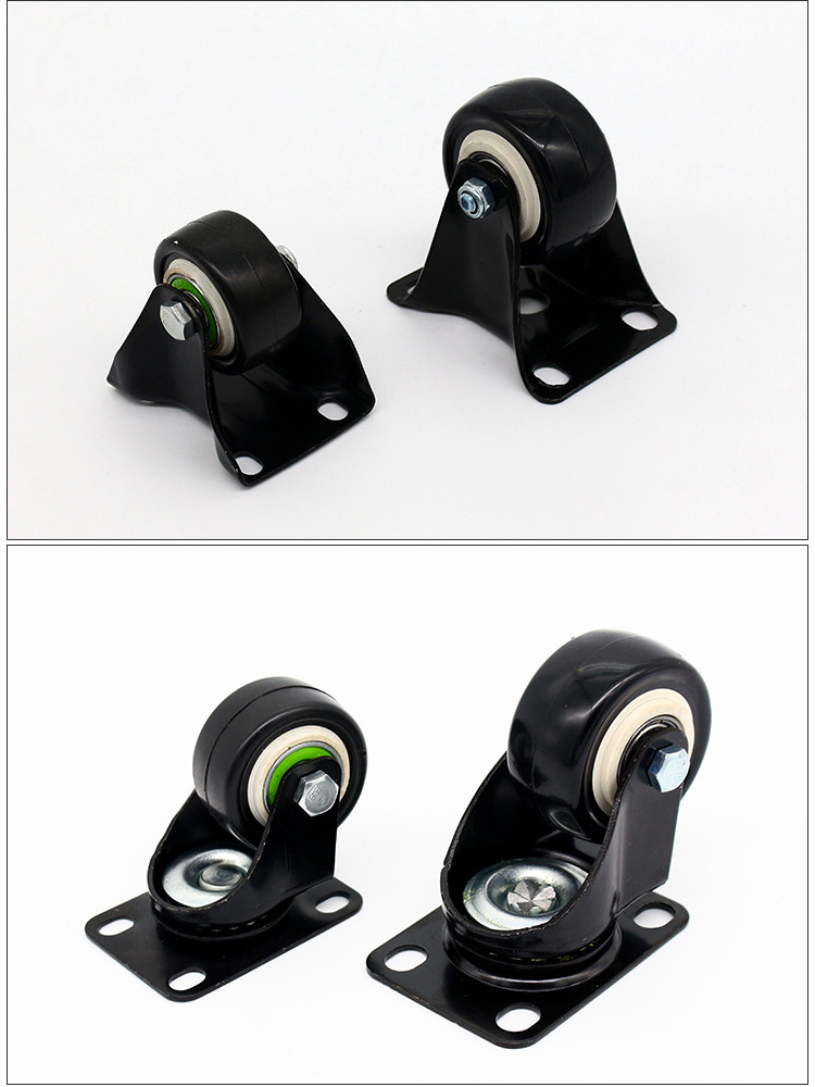 5寸2寸黑金钻万向轮脚轮带刹车定向轮通用小轱辘滑轮静音脚轮