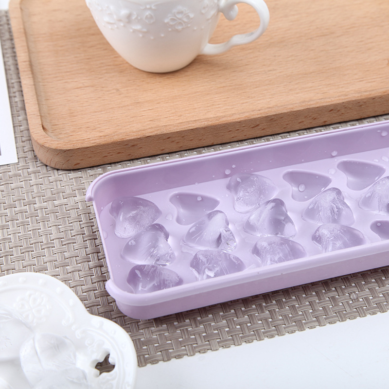 21-Grid Ice Tray with Lid Plastic Creative Love Ice Tray Household Homemade Ice Cube Mold Ice Tray 0755-3