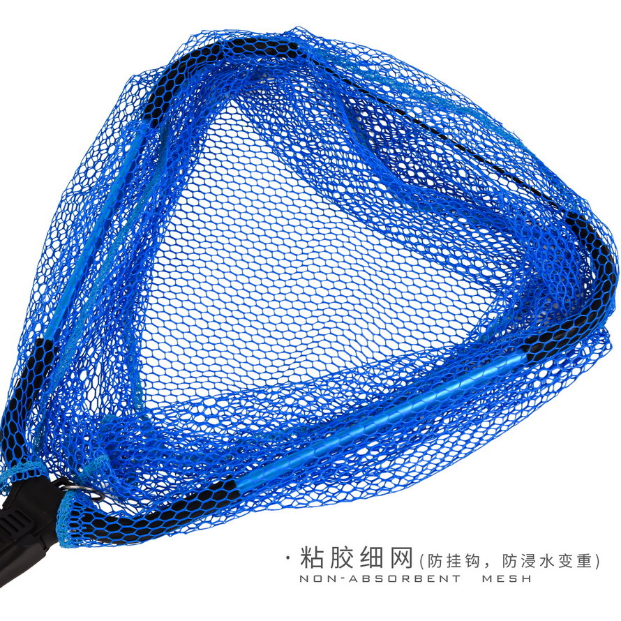 28109 LEO/ Leou [Blue Triangle Net 2 Sections Retractable] Telescopic Aluminum Alloy Flying Fishing Net pic 4
