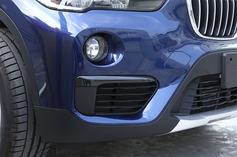 跨境产品适用16-19款宝马x1外饰改装f48前雾灯眉雾灯装饰亮条碳纤