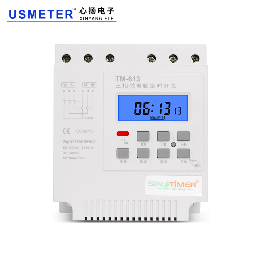 tm613三相380v智能定时控制开关时间控制器水泵增氧机定时开关
