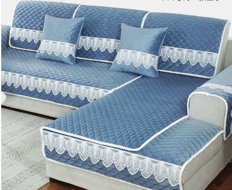 跨境加厚水晶绒沙发垫布艺防滑现代简约冬天毛绒沙发巾沙发垫通用