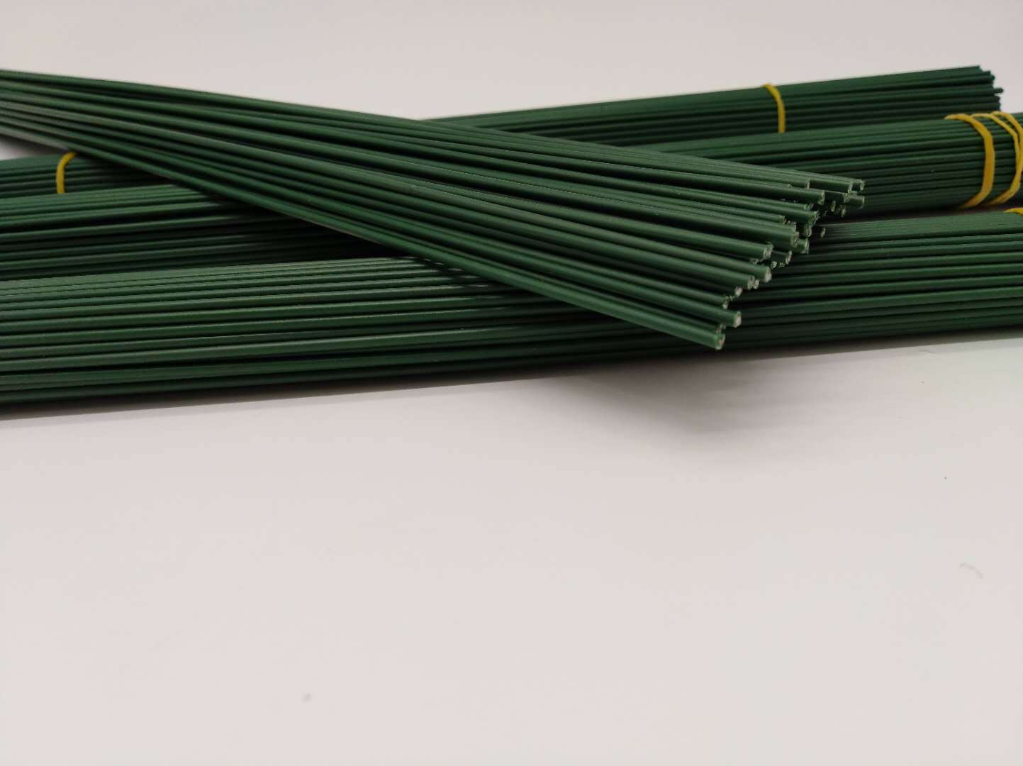 手工花杆2号绿铁丝花杆 绿铁丝包胶花杆手工花仿真花杆手工花材料