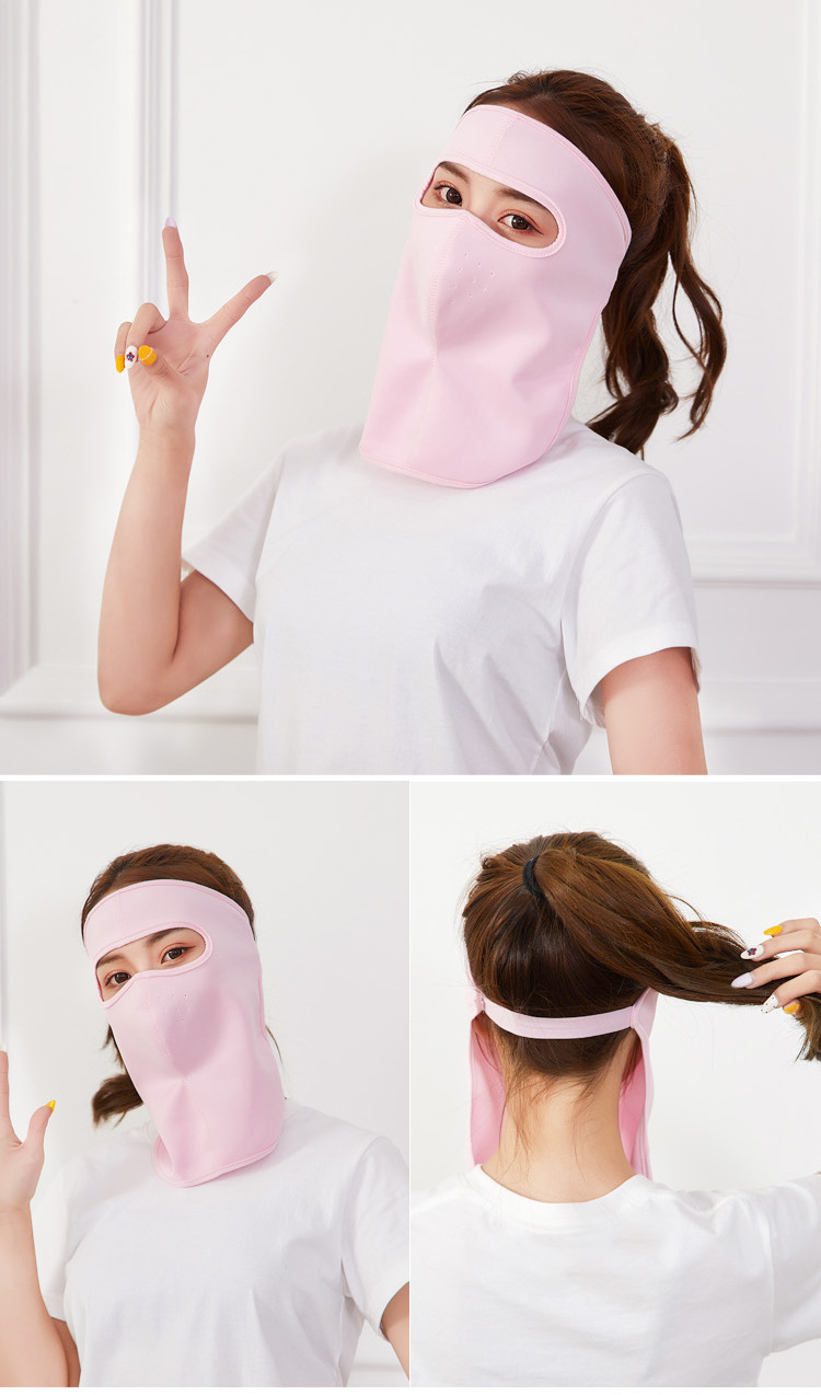 夏季冰丝透气户外沙滩遮阳面罩