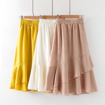 c317-352 荷叶双层大摆半身裙