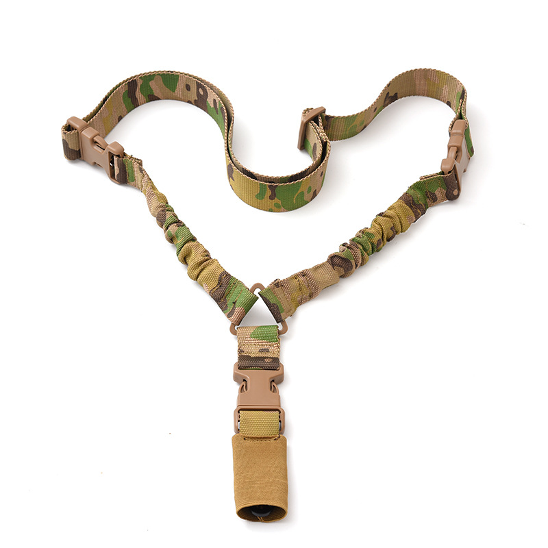 户外斜肩式战术枪绳 美式迷彩单点背带 亚马逊功能任务绳