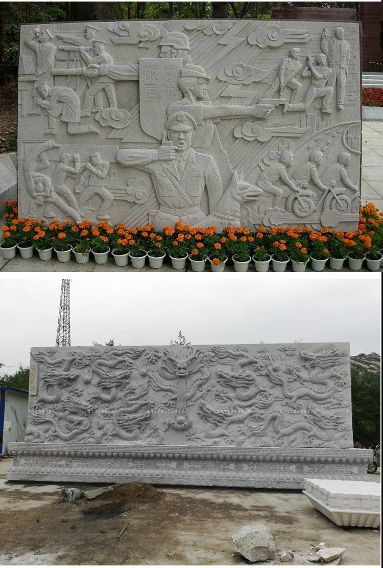 石雕人物浮雕大型大理石汉白玉景观墙壁画学校广场文化墙设计制作