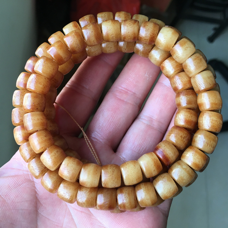 做旧 鹿骨桶珠108颗 佛珠手链 骨玩念珠 带血丝 10*8mm